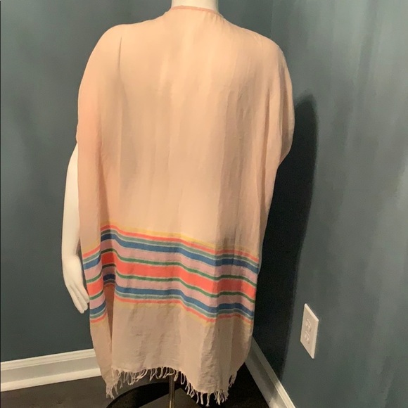Neon Plaid Kimono Draped Coverup One Size - Picture 4 of 5